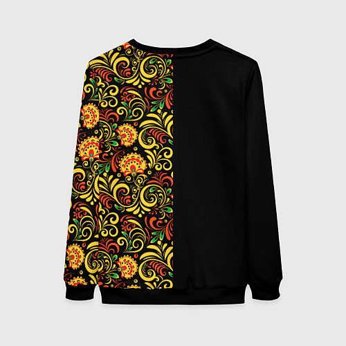 Женский свитшот Russia хохлома / 3D-Черный – фото 2