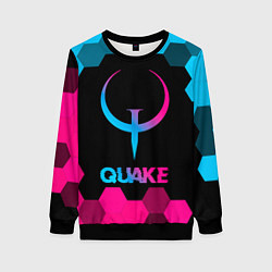 Свитшот женский Quake - neon gradient, цвет: 3D-черный