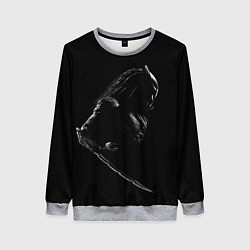 Свитшот женский Хищник на черном фоне, цвет: 3D-меланж