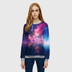 Свитшот женский Space and islands, цвет: 3D-меланж — фото 2