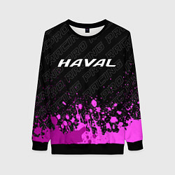 Свитшот женский Haval pro racing: символ сверху, цвет: 3D-черный