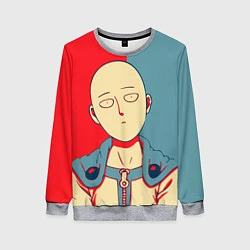 Свитшот женский Saitama hero face, цвет: 3D-меланж