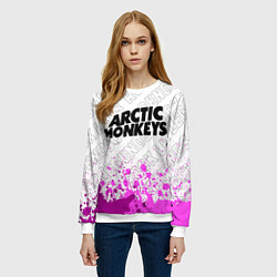 Свитшот женский Arctic Monkeys rock legends: символ сверху, цвет: 3D-белый — фото 2