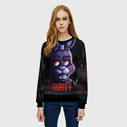 Свитшот женский Five Nights at Freddys Bonnie, цвет: 3D-черный — фото 2