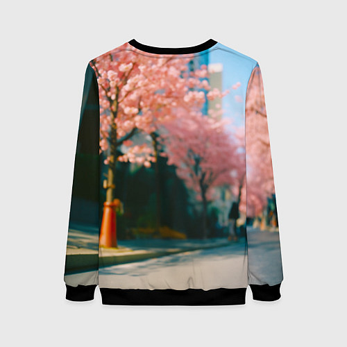 Женский свитшот Милая панда в пуховике / 3D-Черный – фото 2