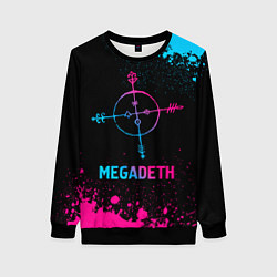Свитшот женский Megadeth - neon gradient, цвет: 3D-черный