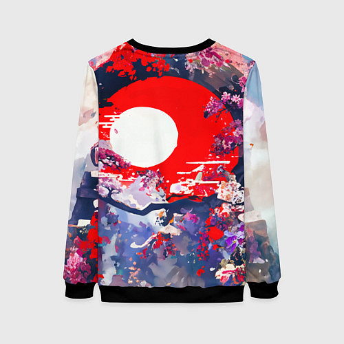 Женский свитшот Кокушибо первая луна - Клинок рассекающий демонов / 3D-Черный – фото 2