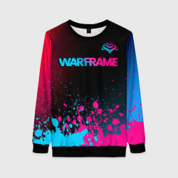 Свитшот женский Warframe - neon gradient: символ сверху, цвет: 3D-черный