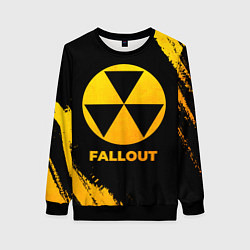 Свитшот женский Fallout - gold gradient, цвет: 3D-черный