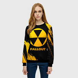 Свитшот женский Fallout - gold gradient, цвет: 3D-черный — фото 2