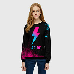 Свитшот женский AC DC - neon gradient, цвет: 3D-черный — фото 2