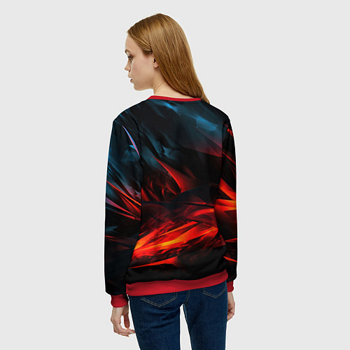 Женский свитшот Baldurs Gate 3 logo / 3D-Красный – фото 4