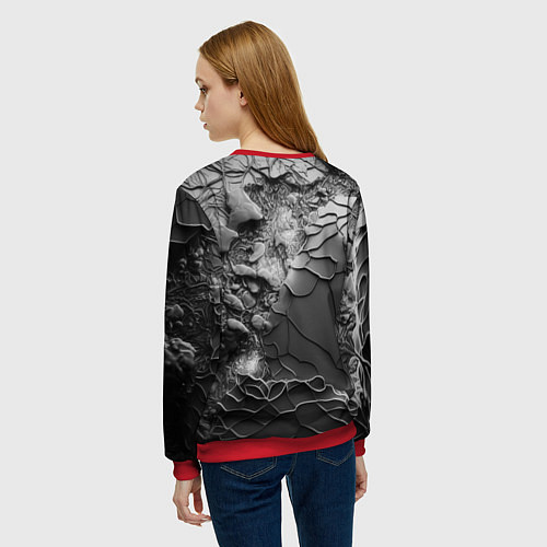 Женский свитшот Baldurs Gate 3 logo dark / 3D-Красный – фото 4
