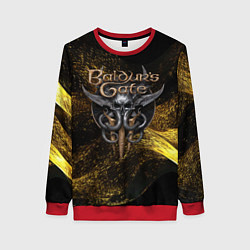 Свитшот женский Baldurs Gate 3 logo gold black, цвет: 3D-красный