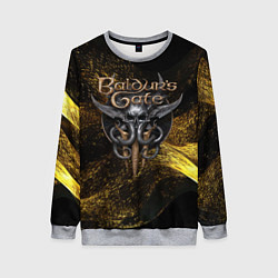 Свитшот женский Baldurs Gate 3 logo gold black, цвет: 3D-меланж