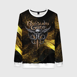 Женский свитшот Baldurs Gate 3 logo gold black