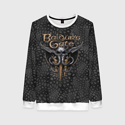 Свитшот женский Baldurs Gate 3 logo dark black, цвет: 3D-белый