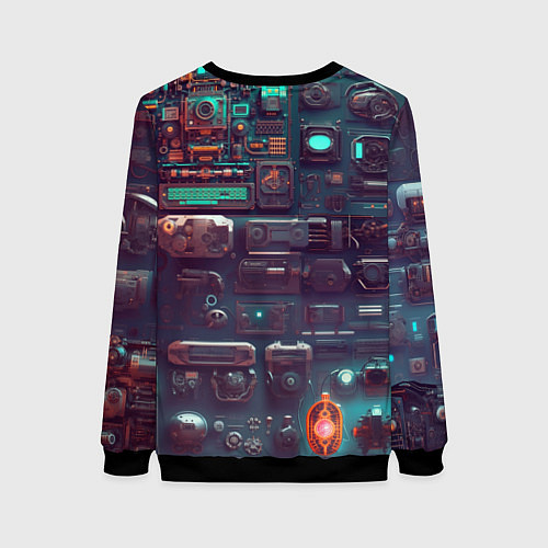 Женский свитшот Технические панели / 3D-Черный – фото 2