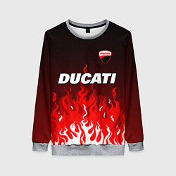 Свитшот женский Ducati- красное пламя, цвет: 3D-меланж