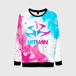 Свитшот женский Hitman neon gradient style, цвет: 3D-черный