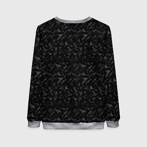 Женский свитшот Черный паттерн грани / 3D-Меланж – фото 2