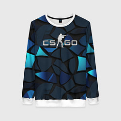 Свитшот женский CS GO blue black elements, цвет: 3D-белый