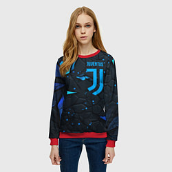 Свитшот женский Juventus abstract blue logo, цвет: 3D-красный — фото 2
