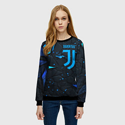 Свитшот женский Juventus abstract blue logo, цвет: 3D-черный — фото 2