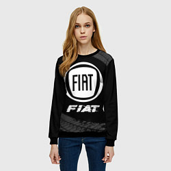 Свитшот женский Fiat speed на темном фоне со следами шин, цвет: 3D-черный — фото 2