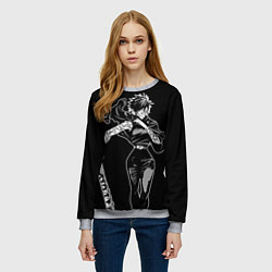 Свитшот женский Зенин Маки - Магическая битва, цвет: 3D-меланж — фото 2