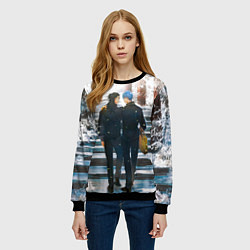 Свитшот женский Годжо и Гетто - Магическая битва, цвет: 3D-черный — фото 2