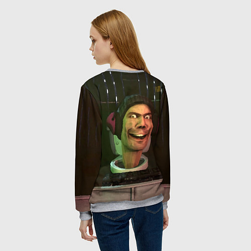 Женский свитшот Skibidi Toilet Dj / 3D-Меланж – фото 4