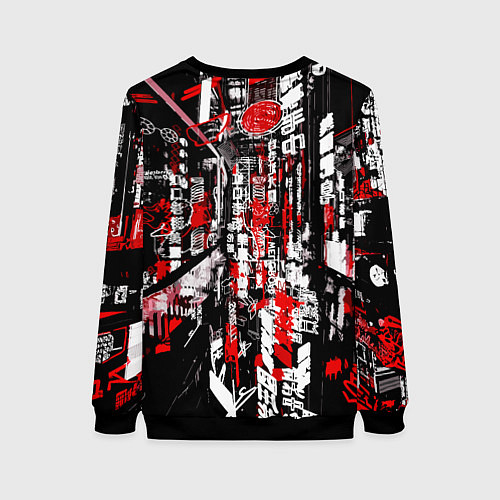 Женский свитшот Кокушибо высшая луна - Клинок демонов / 3D-Черный – фото 2