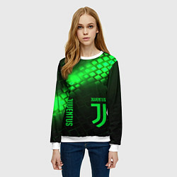 Свитшот женский Juventus green logo neon, цвет: 3D-белый — фото 2