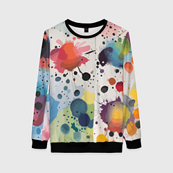 Свитшот женский Colorful blots - vogue - abstraction, цвет: 3D-черный