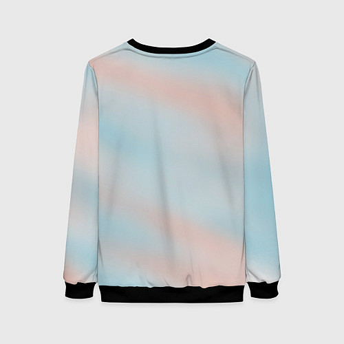 Женский свитшот Нежно розовые и голубые размытия / 3D-Черный – фото 2