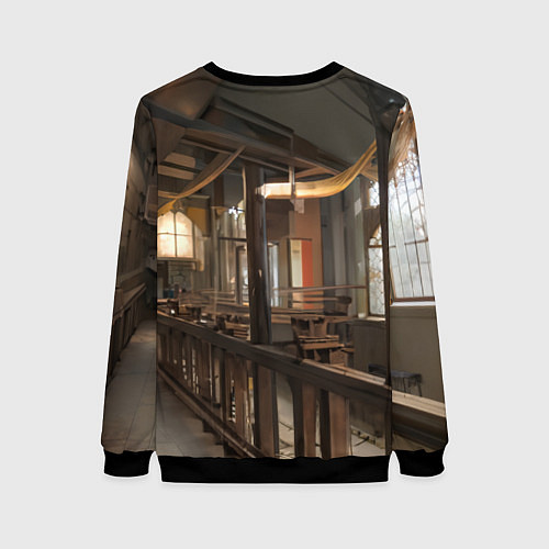 Женский свитшот Девушка эльф с аппетитными формами / 3D-Черный – фото 2