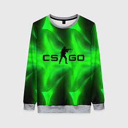 Свитшот женский CSGO green logo, цвет: 3D-меланж