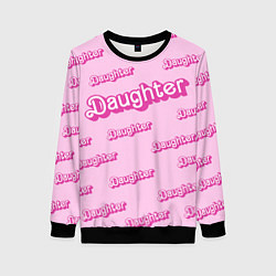 Женский свитшот Дочь в стиле барби - розовый паттерн