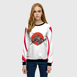 Свитшот женский Кибер-самурай, цвет: 3D-черный — фото 2