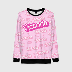 Женский свитшот Виктория - паттерн Барби розовый