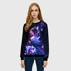 Свитшот женский Прекрасная Шинобу - Клинок демонов, цвет: 3D-черный — фото 2