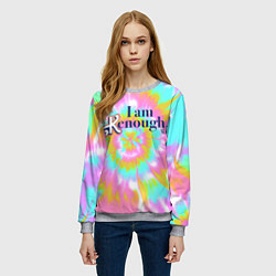 Свитшот женский I am Kenough - retro tie-dye, цвет: 3D-меланж — фото 2