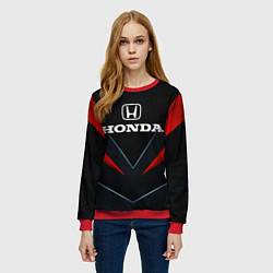 Свитшот женский Honda - технологии, цвет: 3D-красный — фото 2