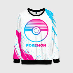 Свитшот женский Pokemon neon gradient style, цвет: 3D-черный