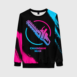Свитшот женский Chainsaw Man - neon gradient, цвет: 3D-черный