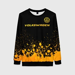 Свитшот женский Volkswagen - gold gradient: символ сверху, цвет: 3D-черный