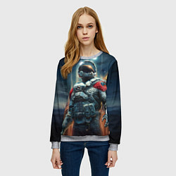 Свитшот женский Пилот Шаттла - Старфилд, цвет: 3D-меланж — фото 2
