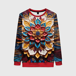 Женский свитшот Цветок масляные краски