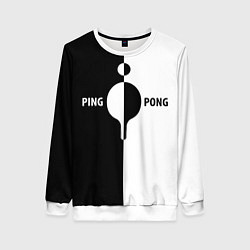 Женский свитшот Ping-Pong черно-белое